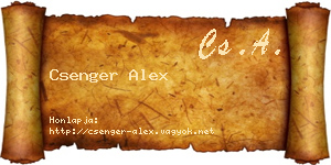 Csenger Alex névjegykártya