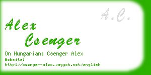 alex csenger business card